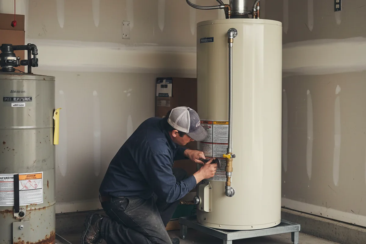 Water heater and shutoff valve replacement in Bagdad